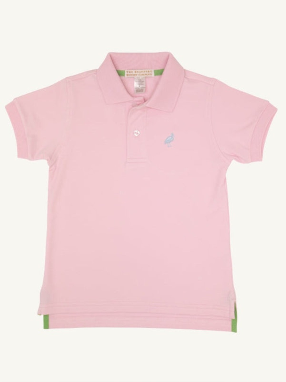 TBBC Prim & Proper polo Palm Beach Pink with Buckhead Blue Stork toddler boys